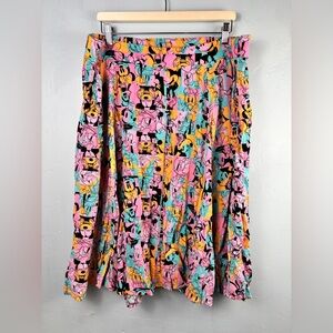 Disney Cartoon Character skirt in Orange, Pink and Teal